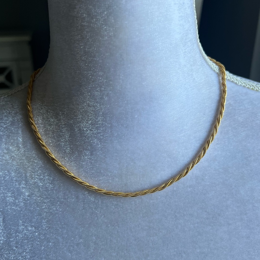 Vintage Monet Braided Rope Chain Necklace